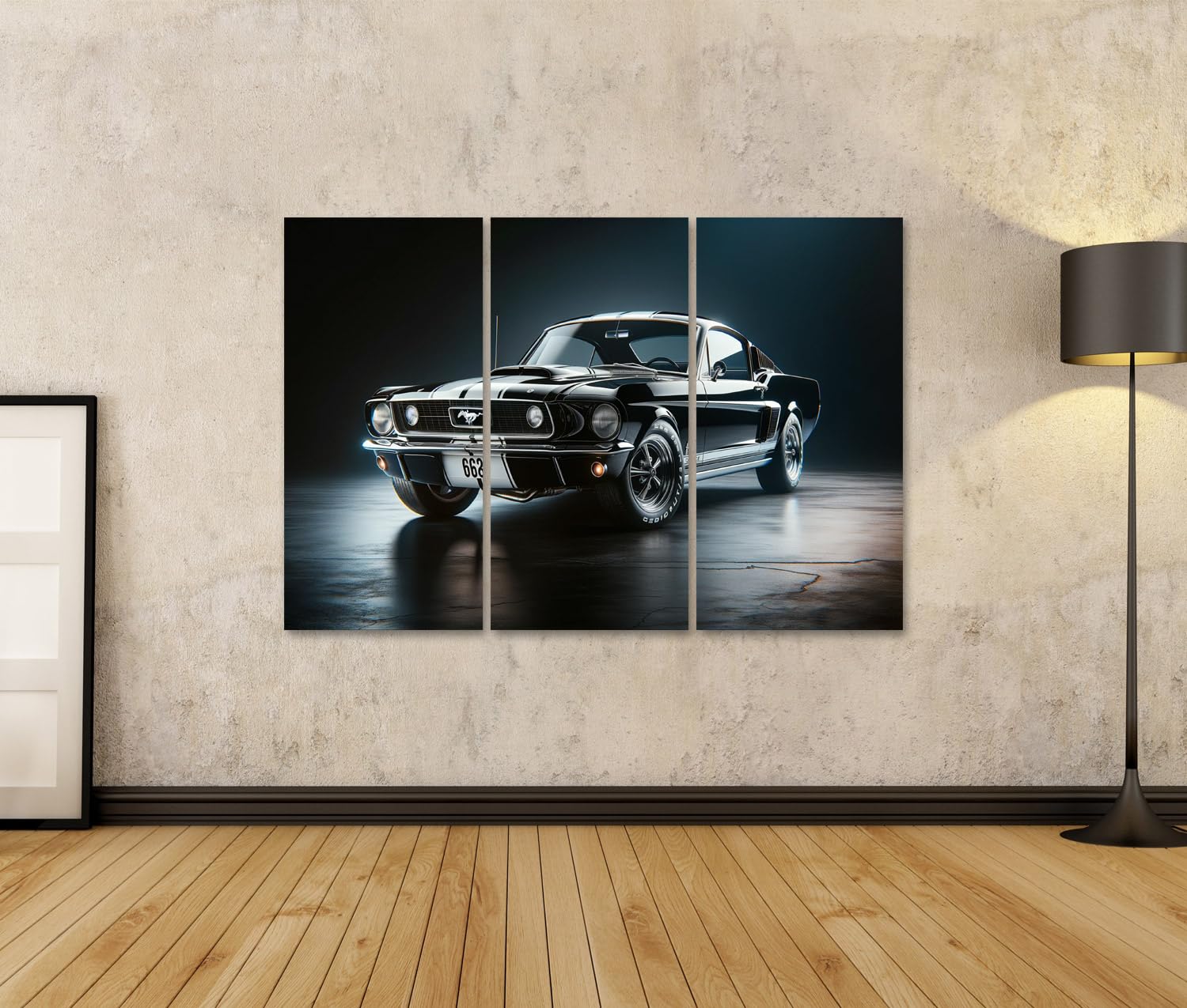 islandburner Tableau sur toile Voiture muscle classique à design élégant Ford Mustang des années 1960 Images murales Poster