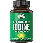 Raw Whole Food Iodine Supplement from Organic Kelp (Ascophyllum Nodosum) by Peak Performance. Potassium Iodide Support Tablets. for Metabolism, Energy, and Immune. 120 Vegan Capsules, Pills.