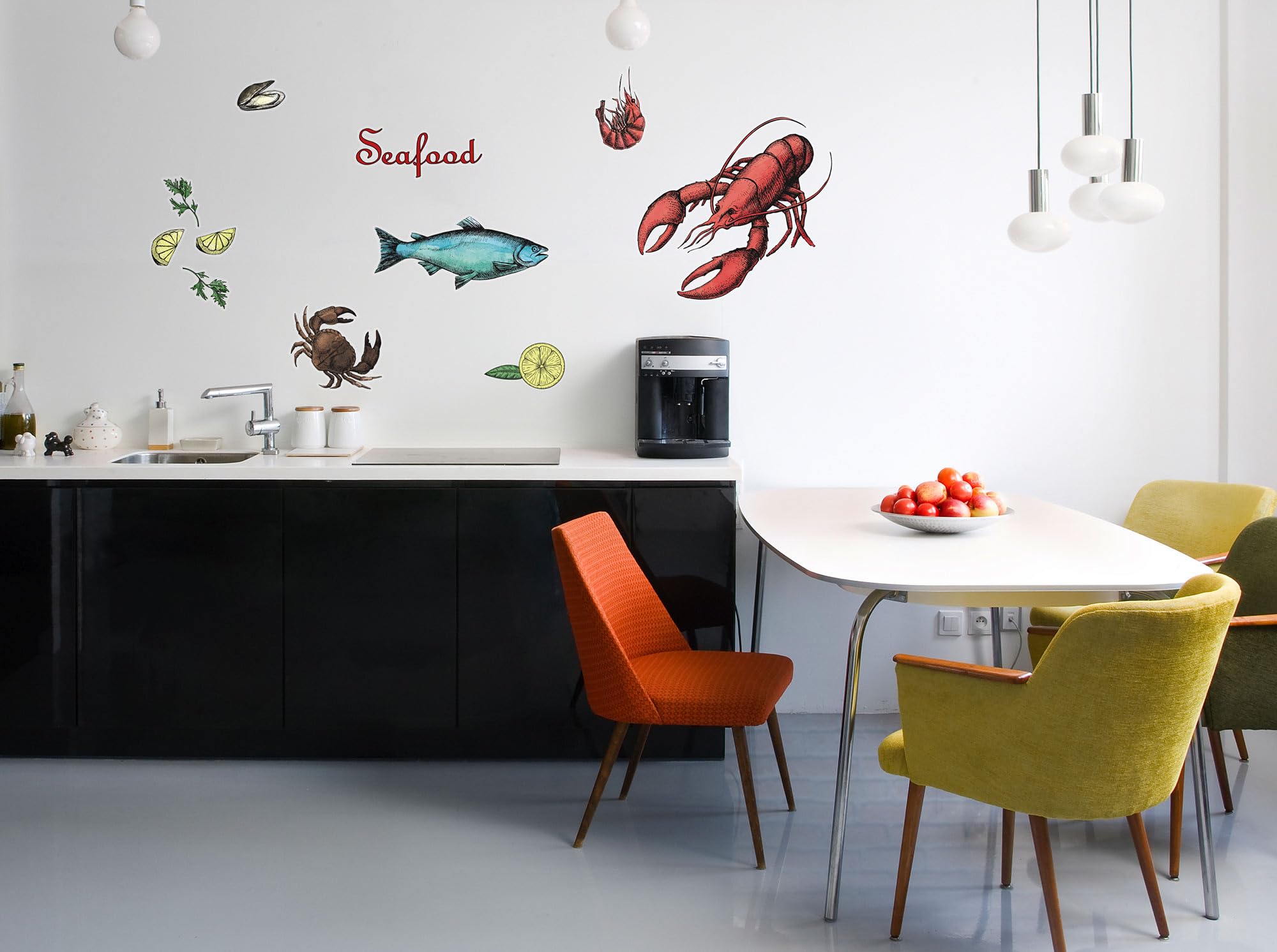 Sticker mural fruit de mer pour sublimer la décoration de votre cuisine d'été