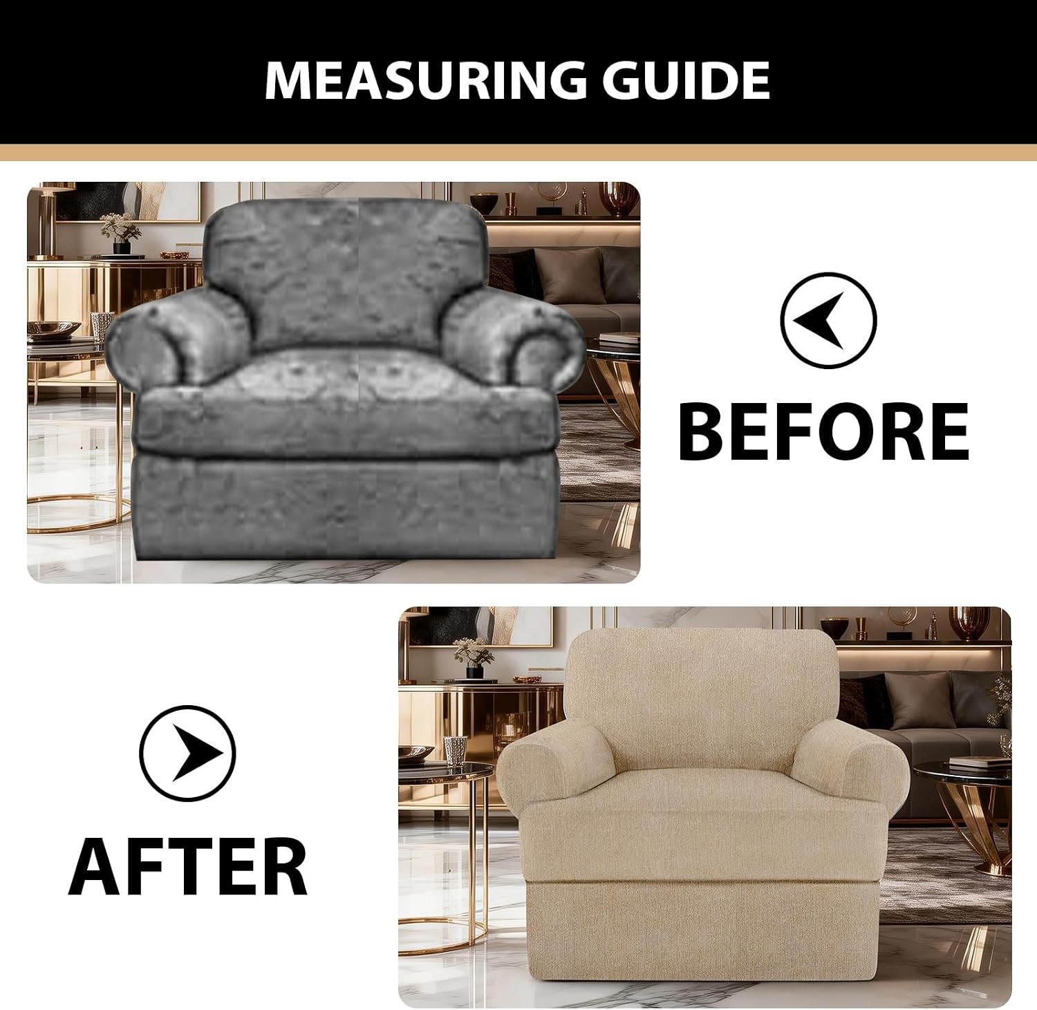 Sofa Cover 2 Pieces T Cushion Chair Covers with Arms Super Stretch Chair Slipcover for Living Room,Slip Cover Anti Slip Armchair Furniture Protector Pet Universal(Island Fossi, 1 Cushion)