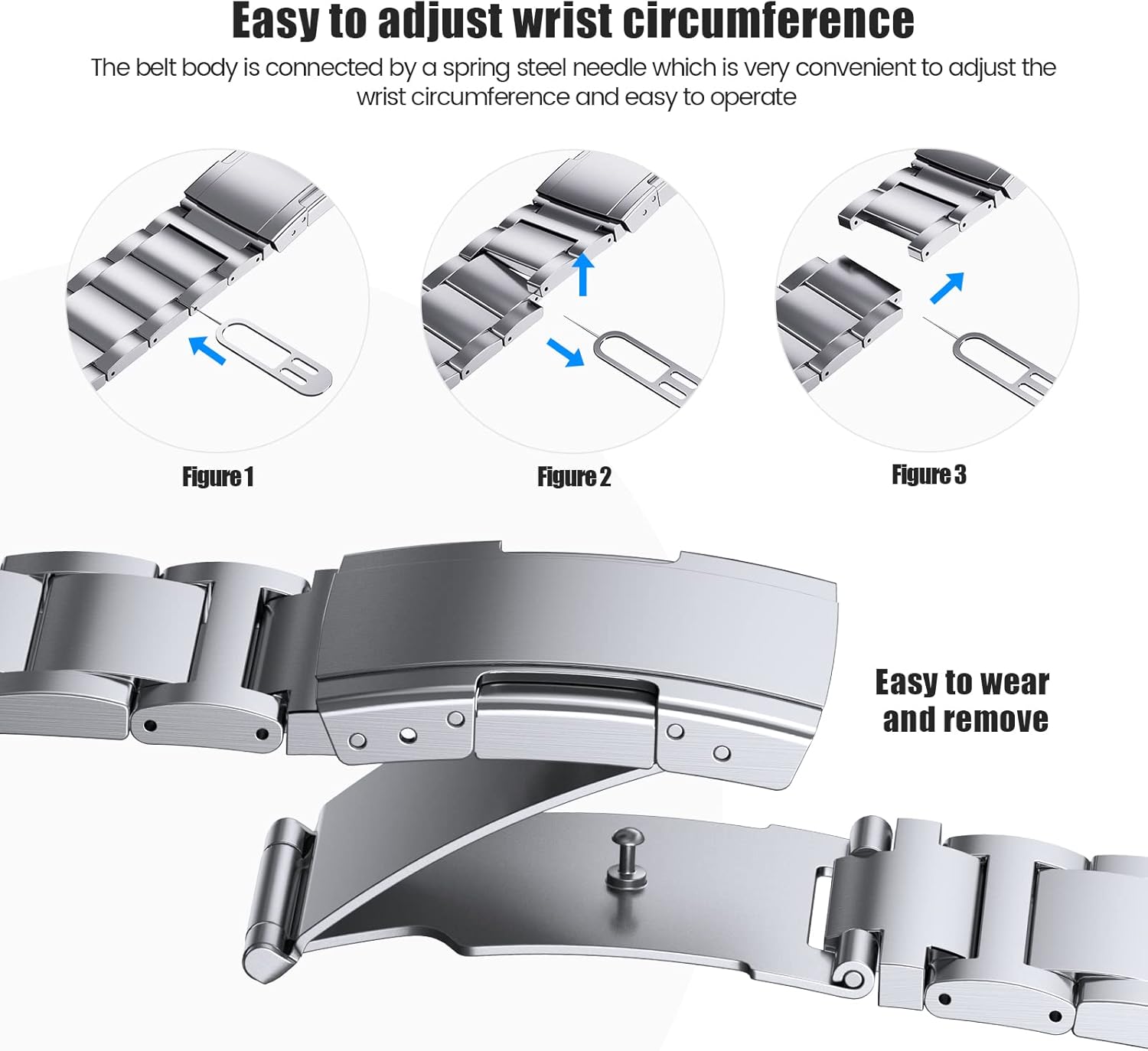 Titanium Band Compatible with Samsung Galaxy Watch 7 40mm 44mm/Galaxy Watch 6 Classic 43mm 47mm/Galaxy Watch 5 Pro 45mm/Galaxy Watch 4 Classic 46mm, No Gaps 20mm Business Titanium Watch Band