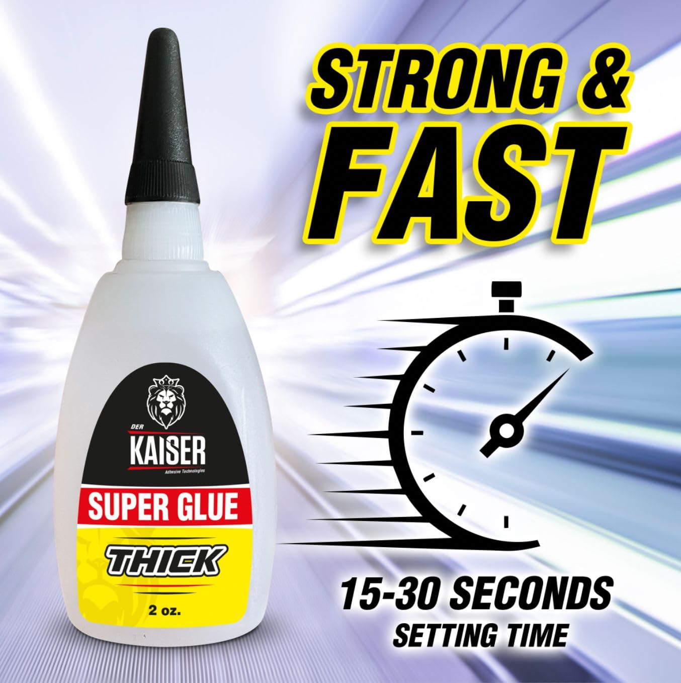 Thick Cyanoacrylate (CA) Super Glue – 4 Pack (4 x 2 oz Bottles) – Gap-Filling Adhesive for Wood, Marble, Stone, and Heavy-Duty Applications