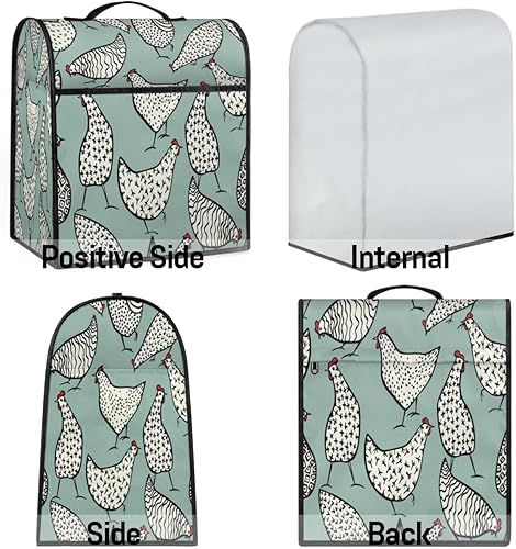Miniatura 6 de Funda para batidora de pie para pollos dibujados a mano, compatible con mezclador de 6 a 8 cuartos de galón, se adapta a todos los cabezales