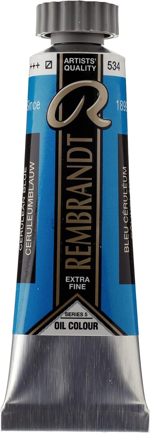 Tarens T0103-534-2 Oil Paint, Rembrandt, Cerulean Blue, 0.5 fl oz (15 ml) (No.5)