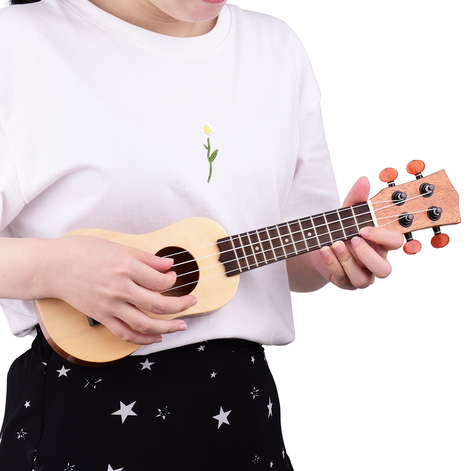 Ukulele Bausatz Konzert-Ukulele 17-Zoll-Mini-Akustik- Ukulele Reise tragbare Ukulele viersaitige Gitarre Fichtendecke