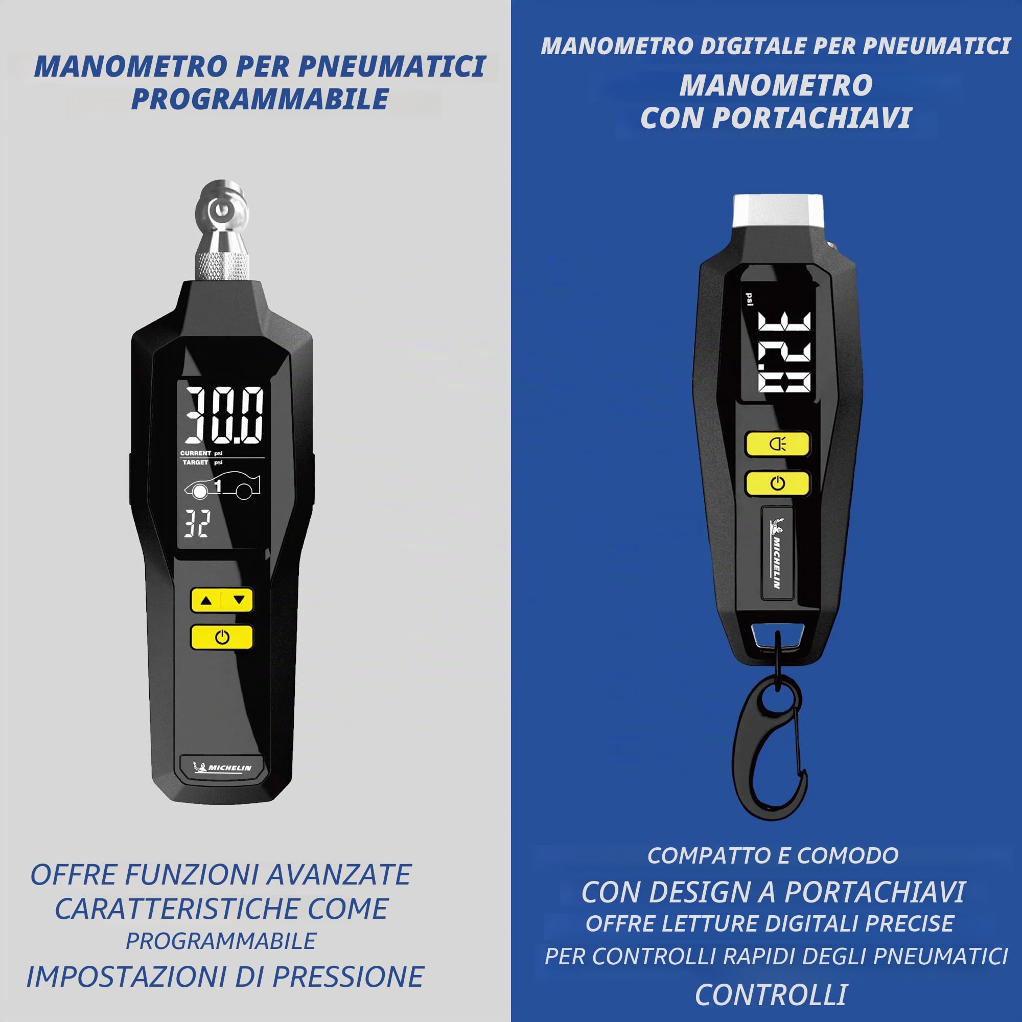 MICHELIN Controllo pressione dei pneumatici digitale - Misuratore di pressione degli pneumatici