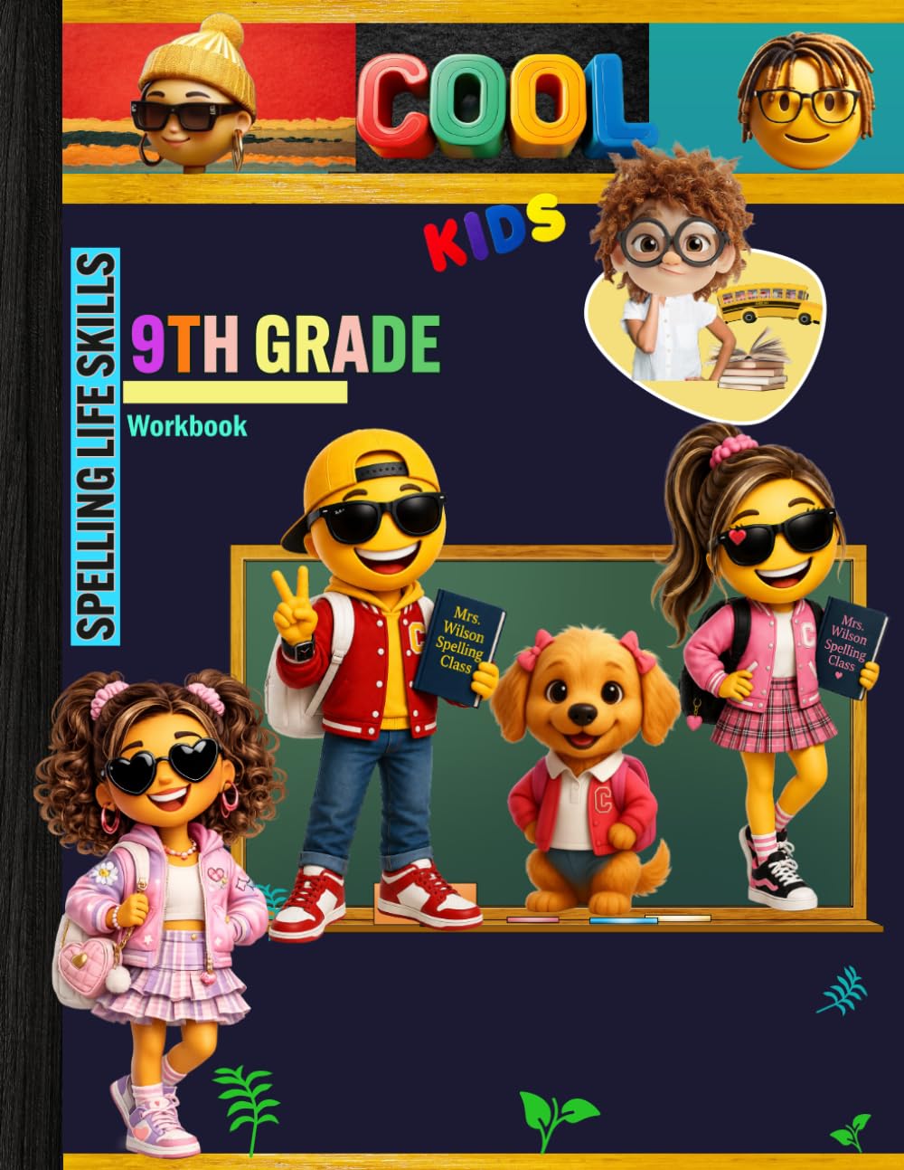 9th Grade Spelling Words Workbook: Life Skills Grade 9 Vocabulary Homeschool Curriculum: Time Management Career Prep Wellness Safety Worksheets Book: ... Report Card and End-of-Year-Elevation Form