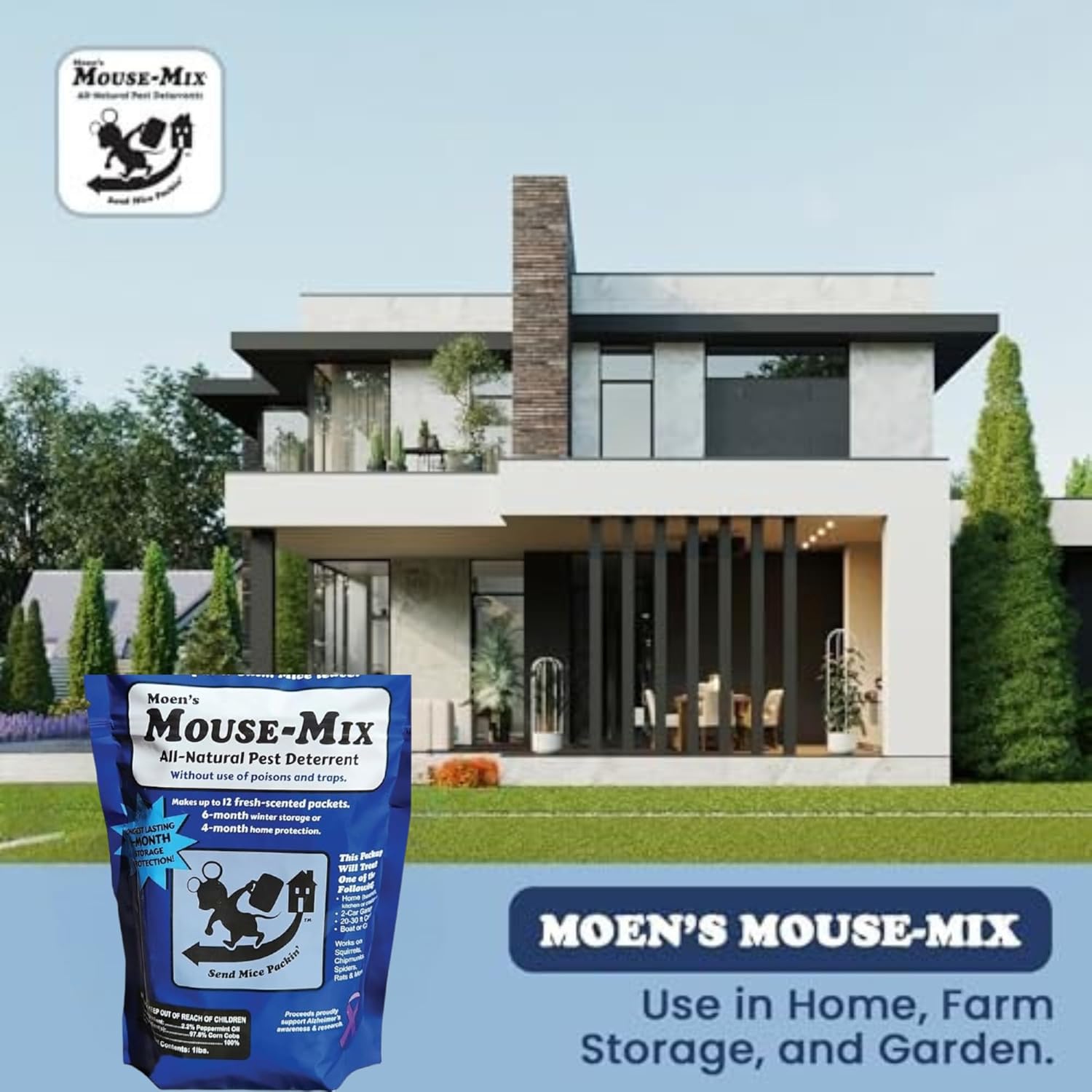 Moens 12 Pack Mouse Repellent Pouches, Peppermint Oil & Cinnamon Oil Based Natural Rodent Deterrent Control for Home, Garage, RV, Car, Basement, Attic & Storage – Kids and pet Safe