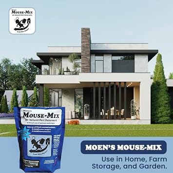 Moens 12 Pack Mouse Repellent Pouches, Peppermint Oil & Cinnamon Oil Based Natural Rodent Deterrent Control for Home, Garage, RV, Car, Basement, Attic & Storage Kids and pet Safe
