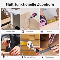 Set de scule DEKO cu șurubelniță cu acumulator și trusă, 126 piese, pentru bricolaj în birou și grădină, roz 4