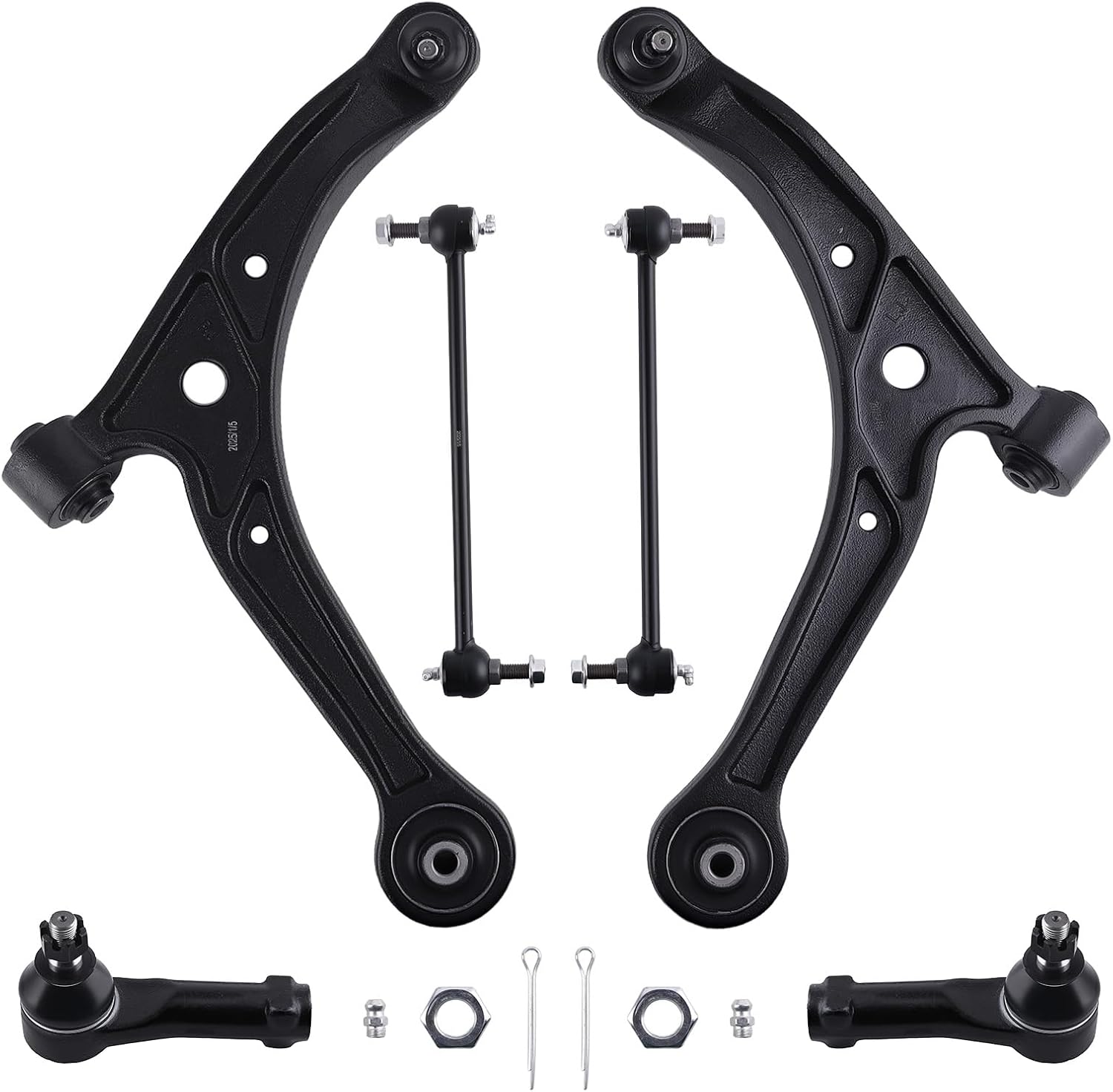 maXpeedingrods 6Pc Front Lower Control Arm with Ball Joint for Honda Odyssey 1999-2004, Suspension Kit w/Sway Bar Links Outer Tie Rod Ends