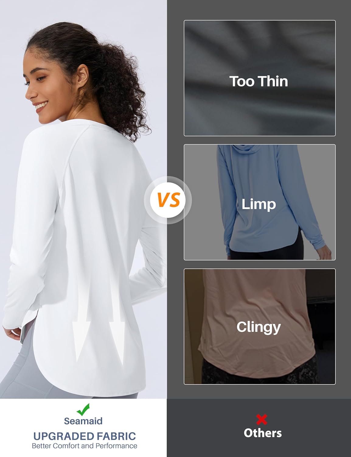 Women's Sun Shirts UPF 50+ Long Sleeve Uv Protection Shirts Lightweight Quick Dry SPF Clothing Outdoor Hiking Tops - Image 6