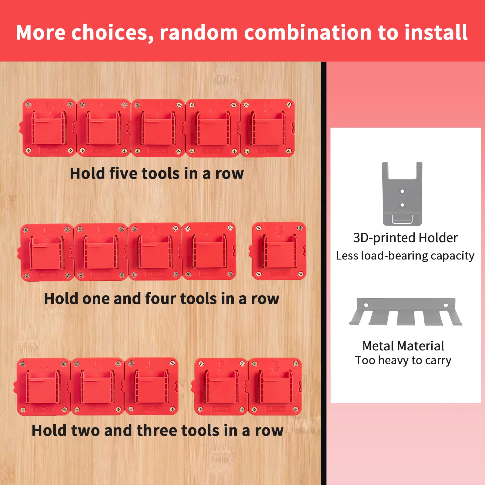 Tool Drill Mount Holder - Organize Your Tools -6 Tool Drill Mount Holder - Organize Your Tools -6