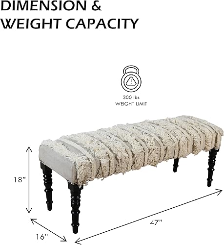 Miniatura 3 de LR Home Cream - Banco para interiores (1'6" x 3'11" x 1'4"