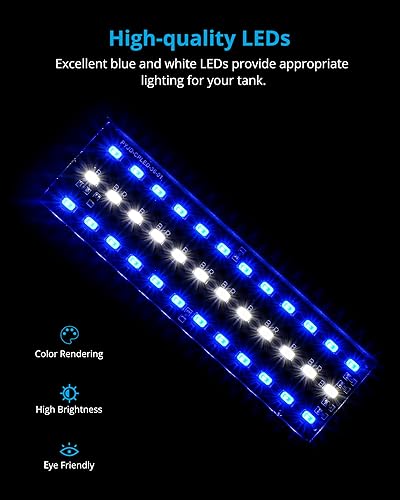 Miniatura 3 de NICREW Luz marina con clip para acuario, luz de tanque de peces de agua salada para tanques de arrecife de coral con temporizador LCD, 2 modos de