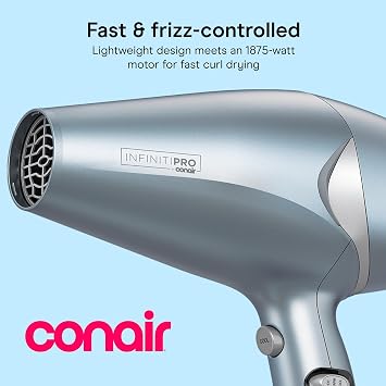 Conair InfinitiPRO Hair Dryer with Diffuser & Concentrator, 1875W, 1 lb.