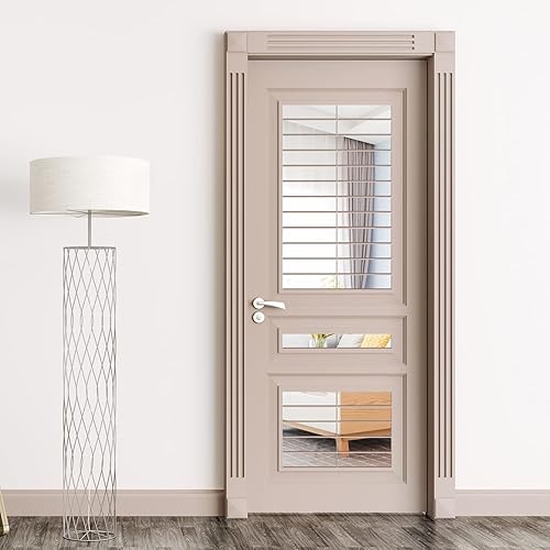 Miniatura 3 de Azulejos de espejo, azulejos de espejo de 2 x 8 pulgadas, calcomanías autoadhesivas para espejo de pared, calcomanías de espejo de pared de rayas