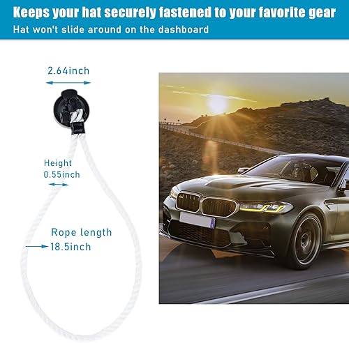 Miniatura 2 de Ziciner Soportes de sombrero de vaquero para tu vehículo, soportes para sombreros con ventosa, soporte para sombreros para mantener tu sombrero de