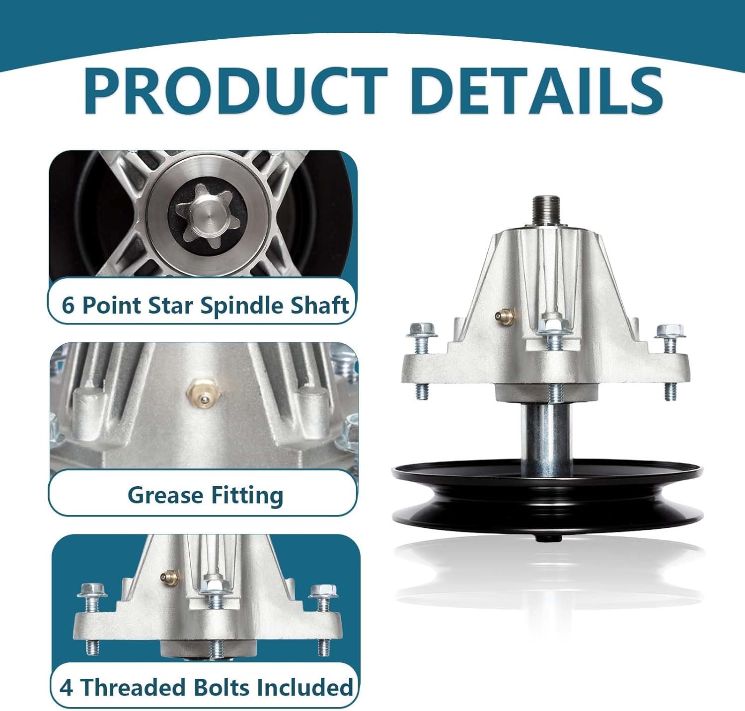 42" Deck Spindle Rebuild Kit Fits Cub Ca det MTD T Roy-Bilt RZT-42 LTX1042 LTX1040 Crafts man LT2000 LT1500 2 Spindle (918-04822 618-04822) 2 Pulley (756-04129B) 1 Belt (754-04060)