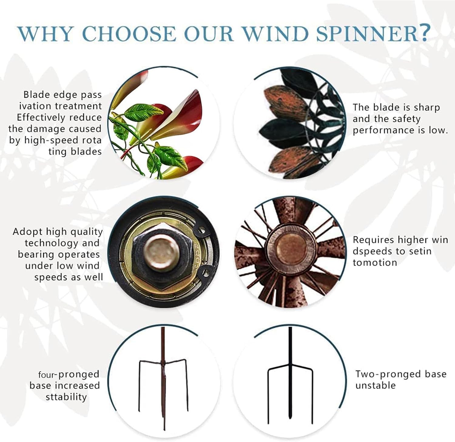 83in Garden Wind Spinners Outdoor Large Wind Spinners Solar Powered Glass Ball with Kinetic Backyard Spinners