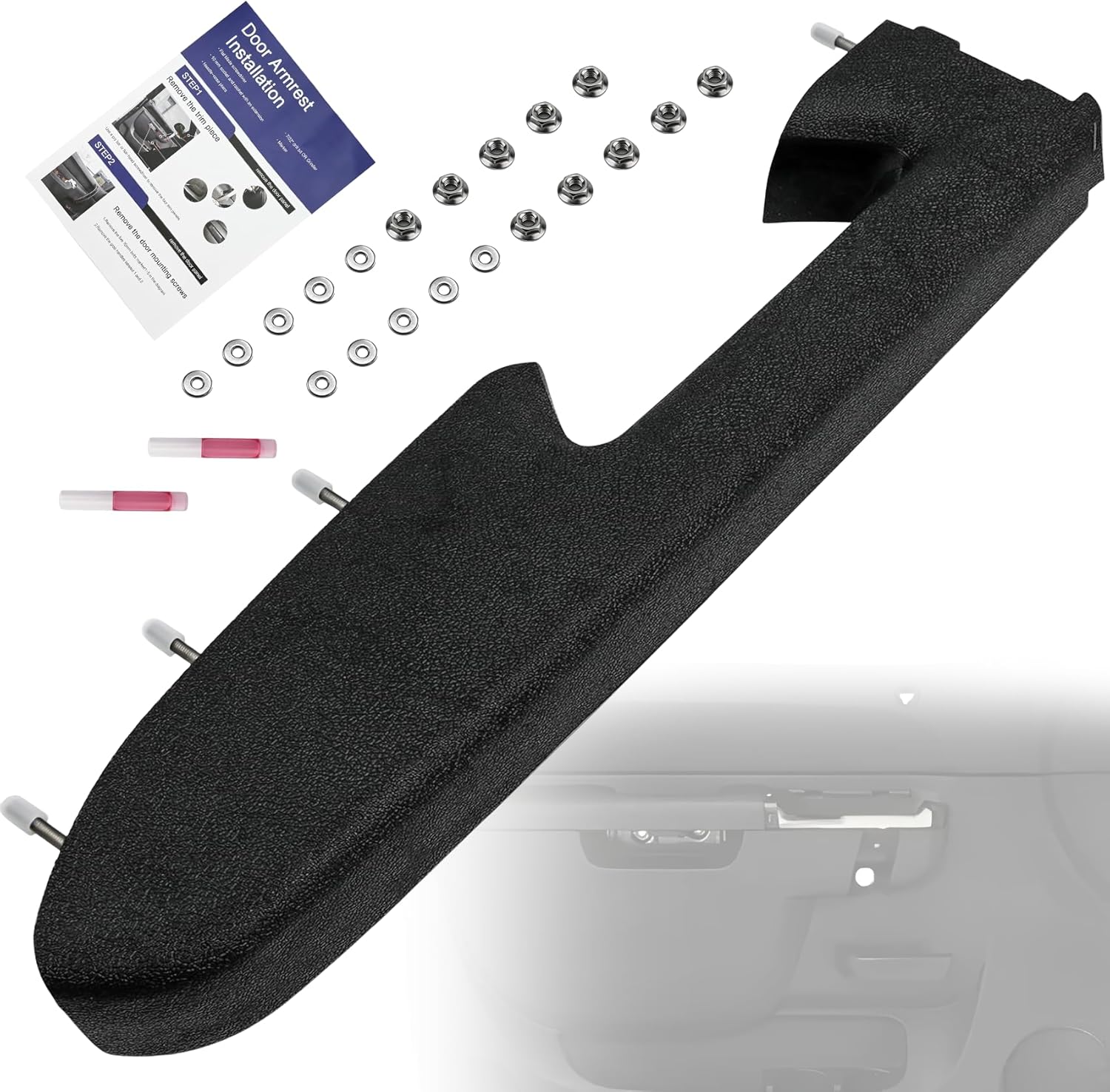 22818465 Front Left Driver Side Armrest Repair Kit Fit for Armrest Repair Kit 2010-2014 Chevy Silverado, GMC Sierra 1500 2500HD 3500HD, Driver Door Panel with Release Handle Below Replace 20874800 etc
