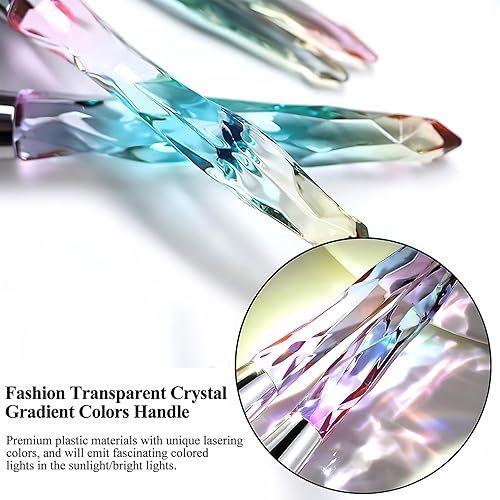 Miniatura 3 de Kingtree Juego de brochas de maquillaje, 10 brochas de maquillaje de cristal, brochas de maquillaje de polvo sintético de alta calidad, corrector de