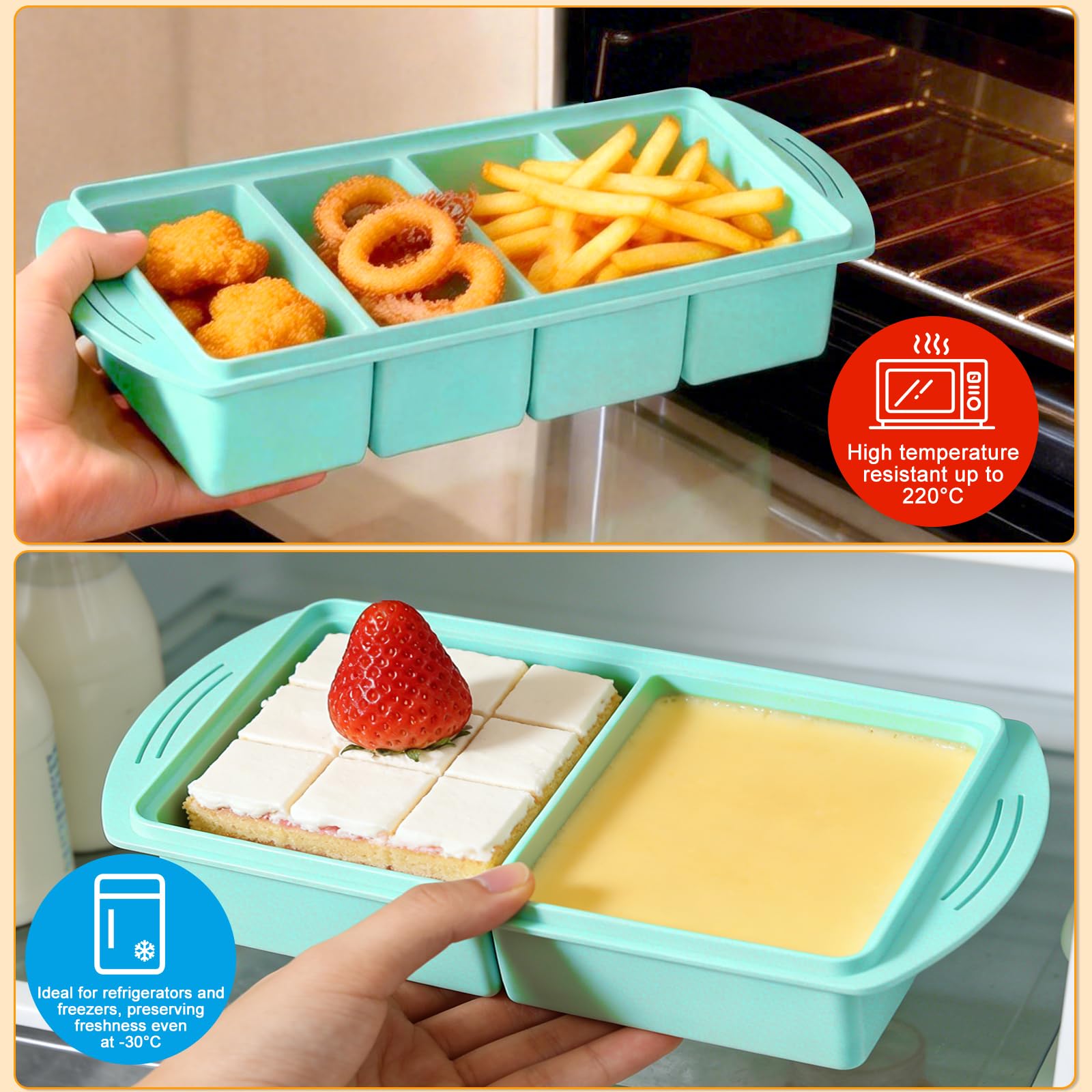 Lot de 2 moules à glaçons en silicone,Moule à Glaçons avec Couvercle