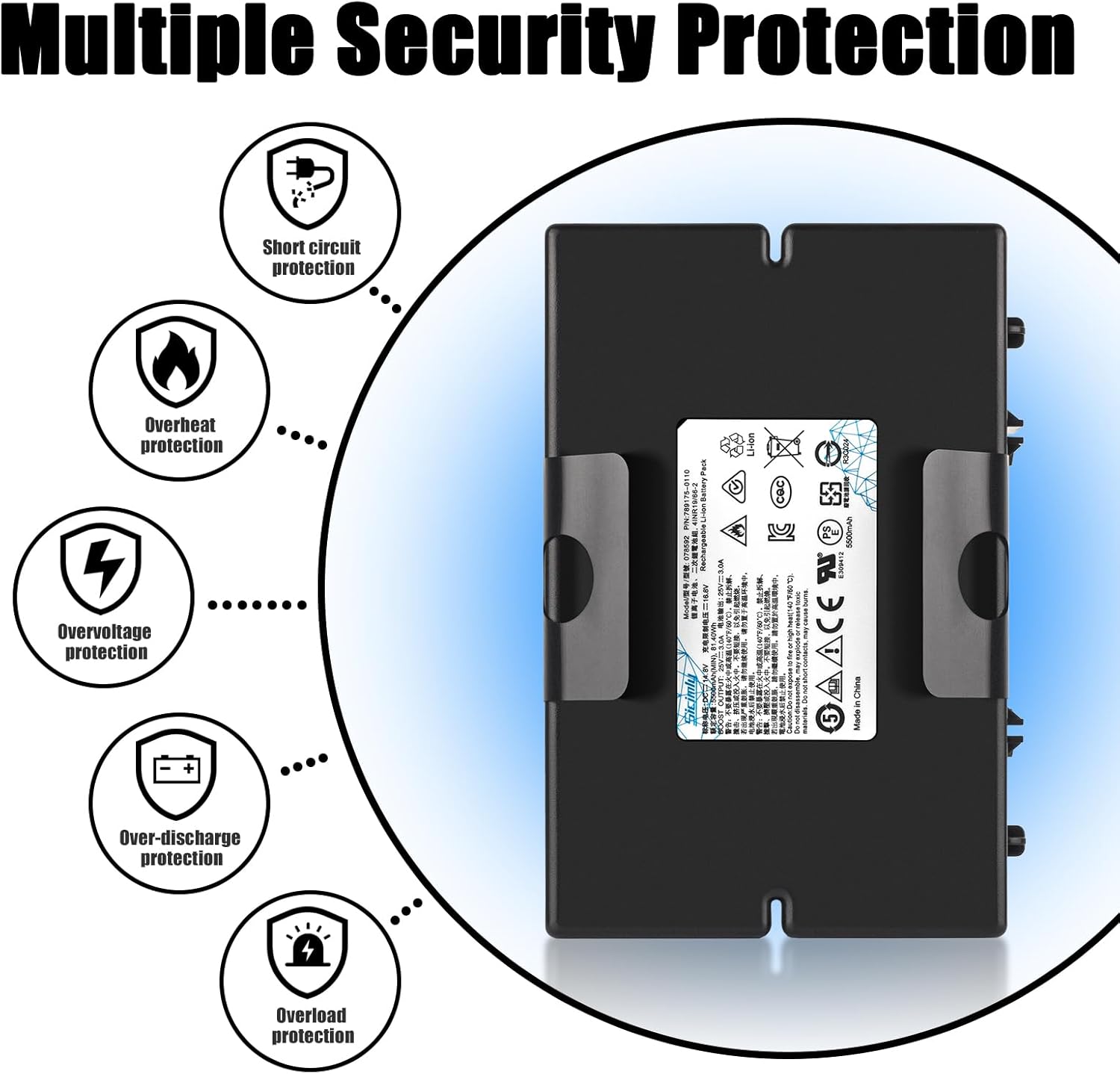 789175 078592 Replacement Batteriey,for Bose S1 Pro Multi-Position Speakery,789175-0110 789175-0100 789175-0010 4INR19/66-2 4ICR19/66-2,14.4V 5500mAh Lithium ion. - Image 5