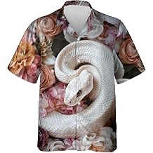 Snake Year Hawaiian Shirts for Men - New Year Button Down Mens Hawaiian Shirts Short Sleeve S 92