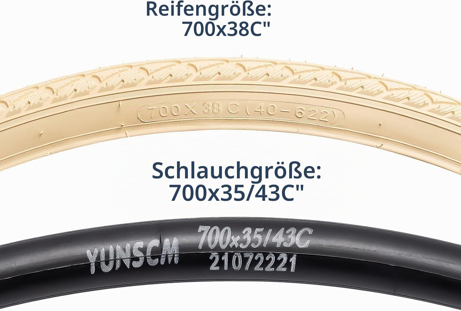 YunSCM 2Pcs Faltbare 28 Zoll Fahrradreifen 700x38C Mantel 40-622 Kompatibel 700x36C 700 x 38C 700x40C Stadt/Straße Reifen (Beige)