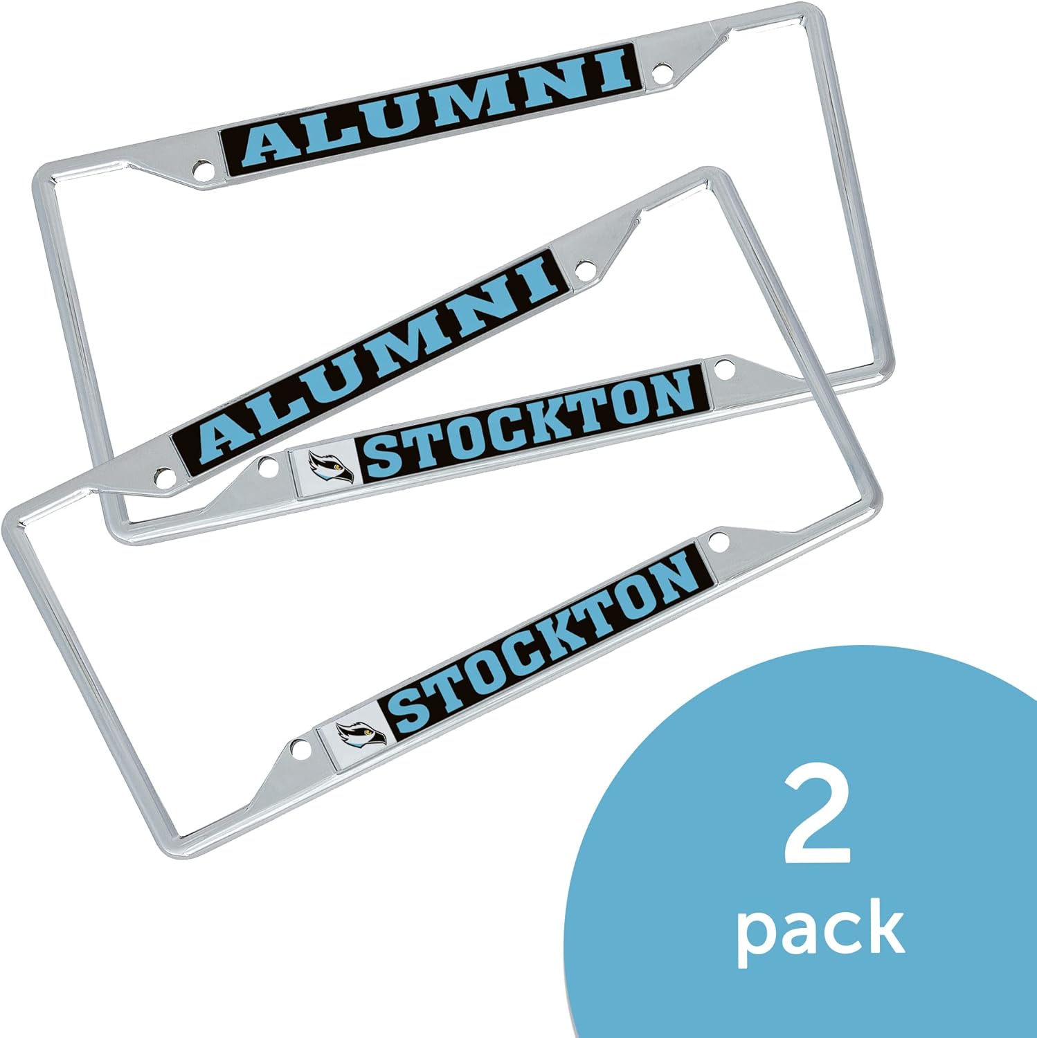 Desert Cactus Stockton University License Plate Frame Car Tag Holder for Front or Back of Car Officially Licensed Metal (Alumni 2-Pack)