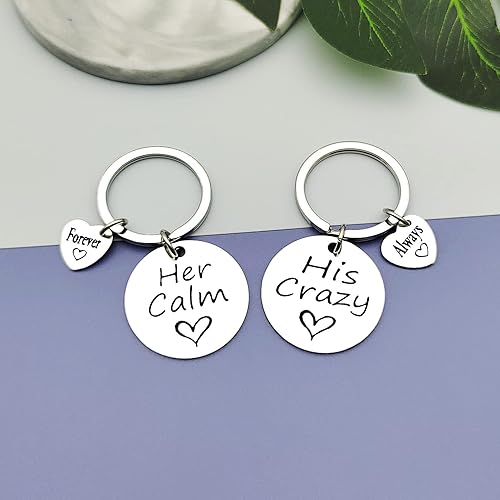 Miniatura 2 de Juego de llavero divertido para pareja para novio, novia, aniversario, regalo para marido, esposa, para él y para ella regalos de boda para