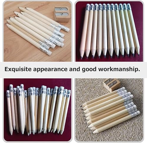 Miniatura 4 de Cabilock 60 lápices cortos de golf, lápices pequeños, lápices de escritura cortos, lápices de escritura para niños, mini lápices con borrador,