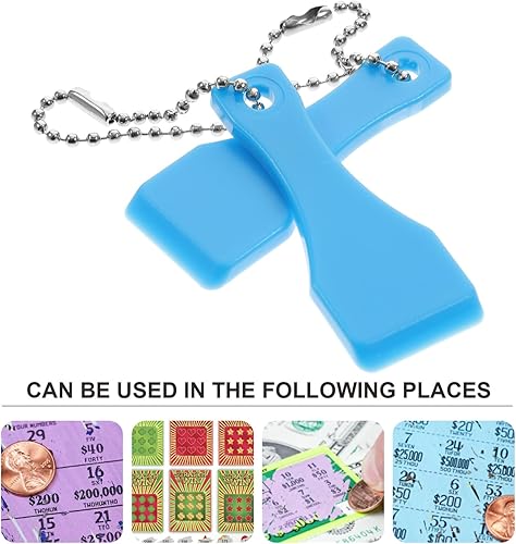 Miniatura 7 de Totority Herramienta raspadora 10 piezas, herramienta de raspador de plástico, raspador para boletos de lotería, rascador en forma de cuchara para