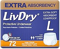 LivDry Extra Absorbency Adult Pull-Up Underwear, Leakproof Incontinence Diapers Large 72-Pack