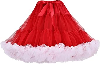 Womens Petticoat Tutu Skirt 3-Layered Pleated Tulle Underskirt Puffy Ballet Party Skirt