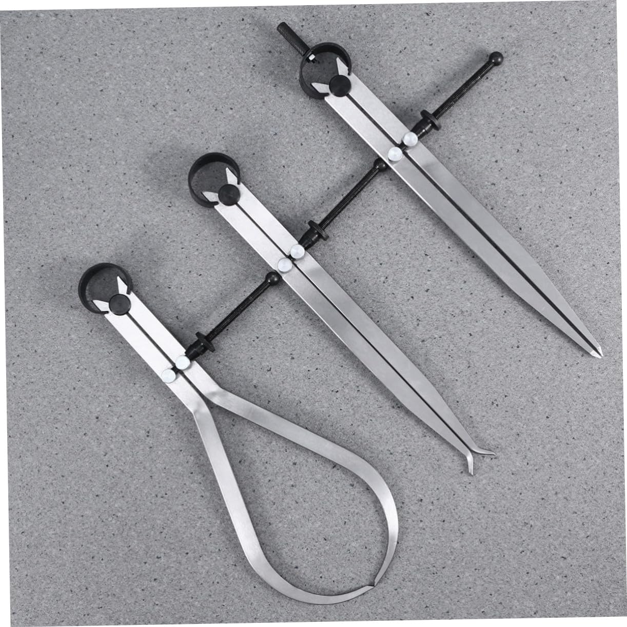 Anneome 3 Pièces Jeu de Compas Acier Inoxydable Diviseur à Réglage Rapide avec Pied à Coulisse pour Mesure Intérieure et Extérieure Précise Outil de Dessin et de Mesures