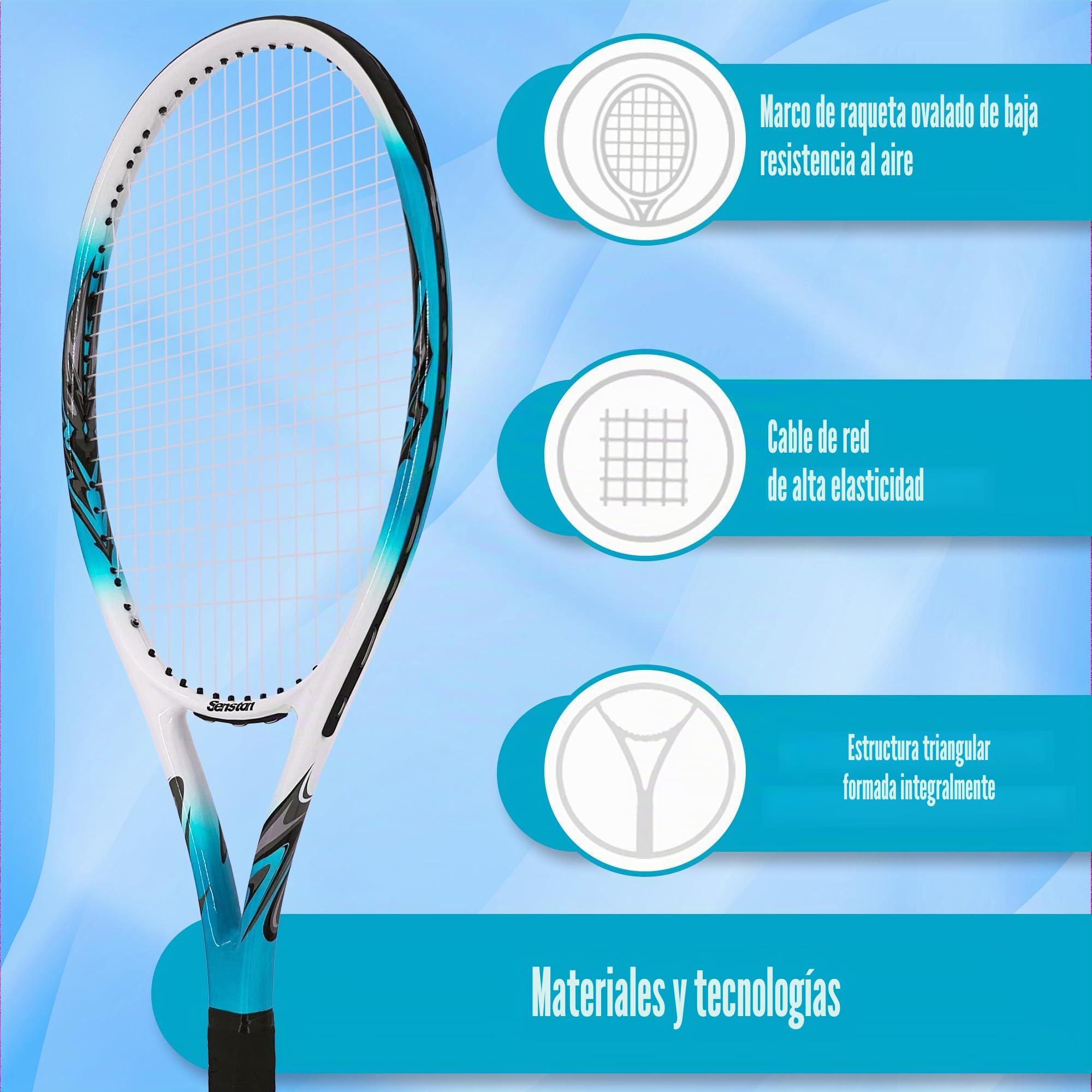 Senston Raqueta de tenis de 27 pulgadas para hombres y mujeres