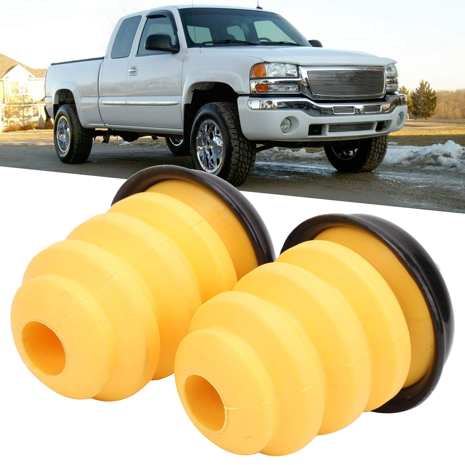 Rubber Bump Stops, 2 Stück 15712438 Bump Stop Heckrahmen Gummipuffer Fit für SILVERADO 1500 für SIERRA 1500