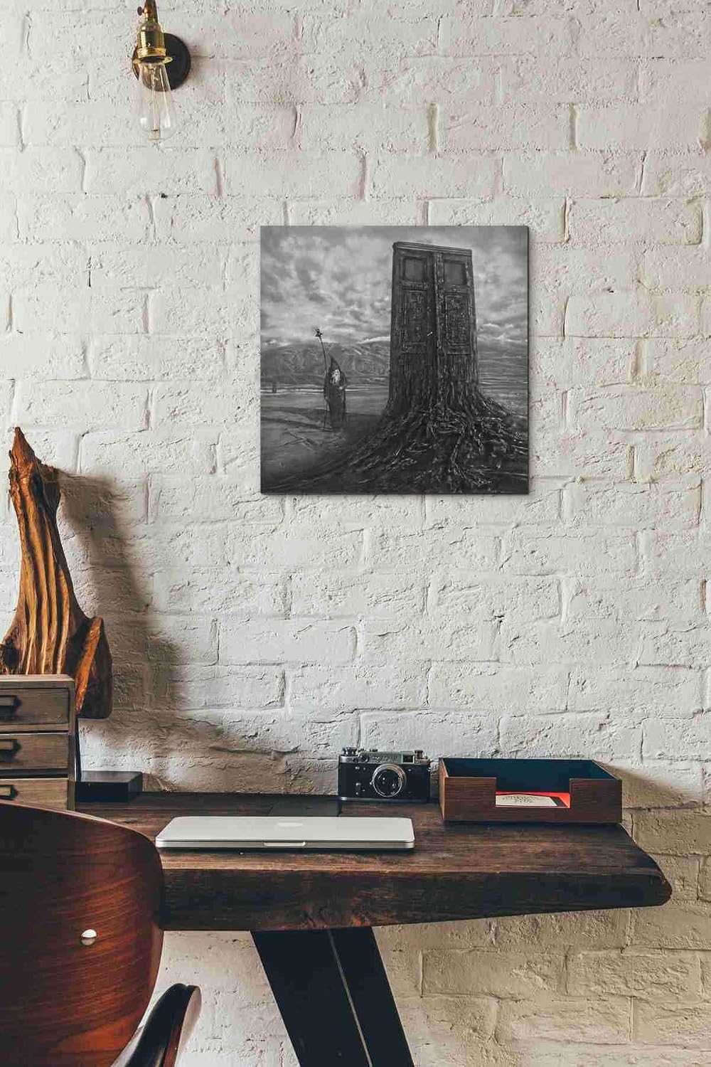 Epic Graffiti 'Doorway' by Dariusz Klimczak, Canvas Wall Art, 12"x12"