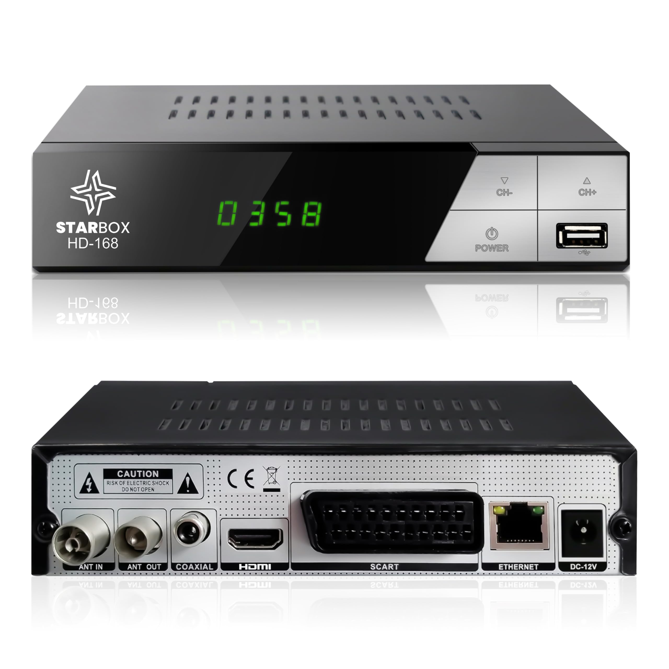 Décodeur TNT HD Star Box DVB-T2 DVB-C H.265 Full HD 1080p USB HDMI péritel télécommande 2 en 1