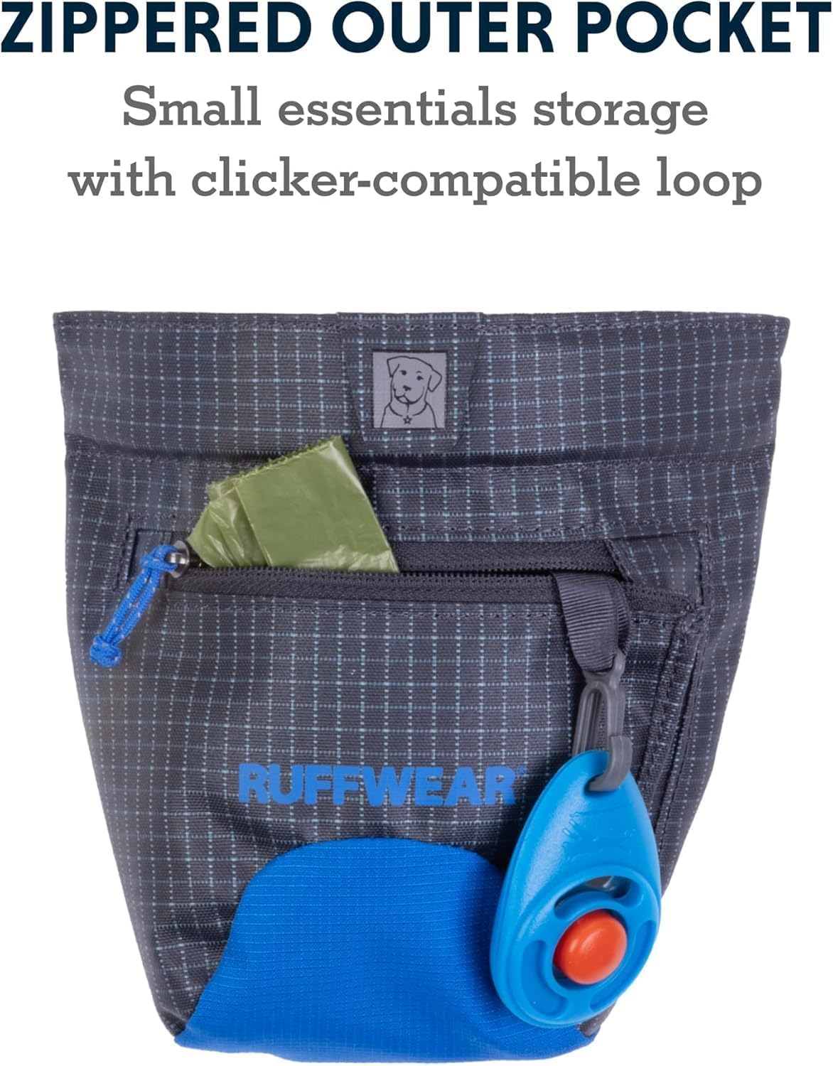 Ruffwear, Treat Trader Dog Treat Pouch, Hands-Free Waist-Worn, One-Handed Magnetic Closure, Belt (30-48 in) or Clip, Waterproof Food-Grade Lining, Zippered Pocket, Clicker Loop, Brown Bear - image 4