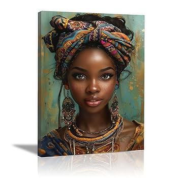 Amazon.co.jp: ZFXFHDR(へ楽ーツ) アフリカの女性 アートパネル