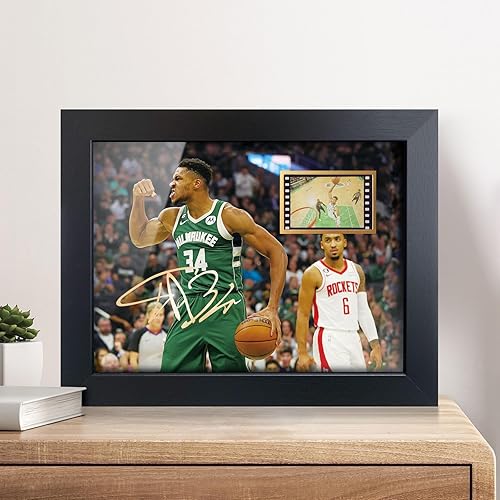 Miniatura 5 de sufenvera Póster para fanáticos del baloncesto  Impresión firmada de Giannis Antetokounmpo enmarcada mini película fotográfica, gran regalo de