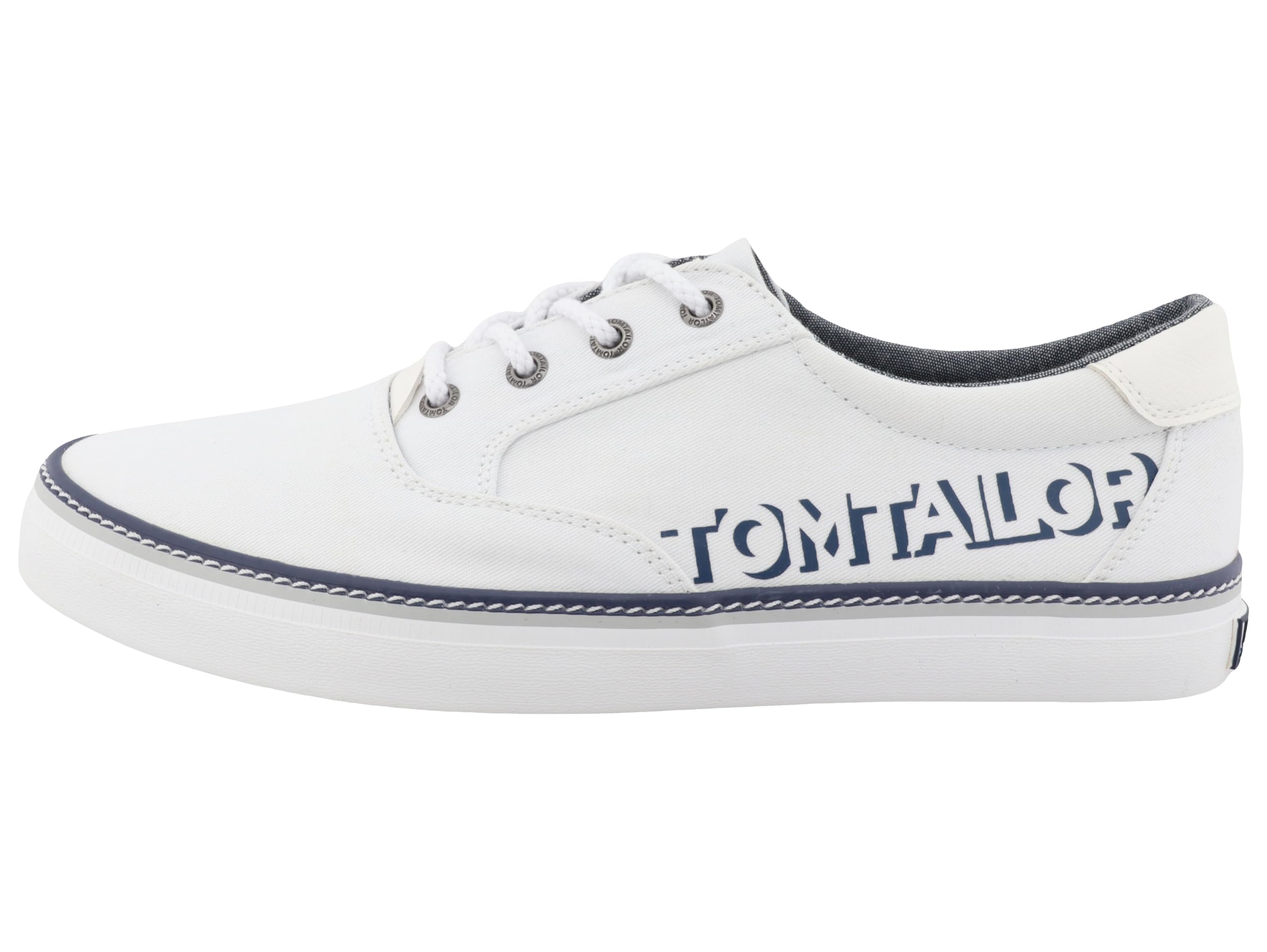 TOM TAILOR Men's 5380520004 Boat Shoe, White, 42 EU, White, 9 UK