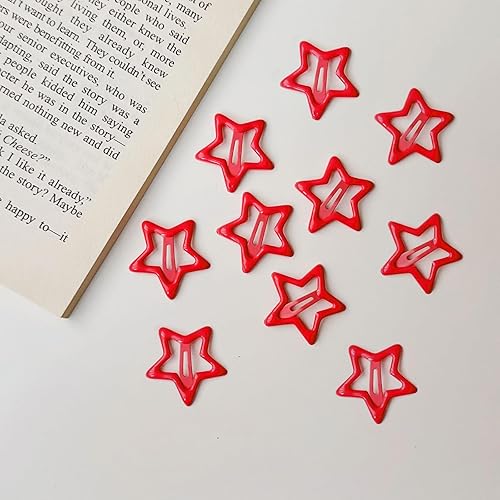 Miniatura 3 de Pinzas para el cabello con diseño de estrella roja para mujeres y niñas, 10 pasadores de pelo de estrella de metal plateado, Y2K 2000,