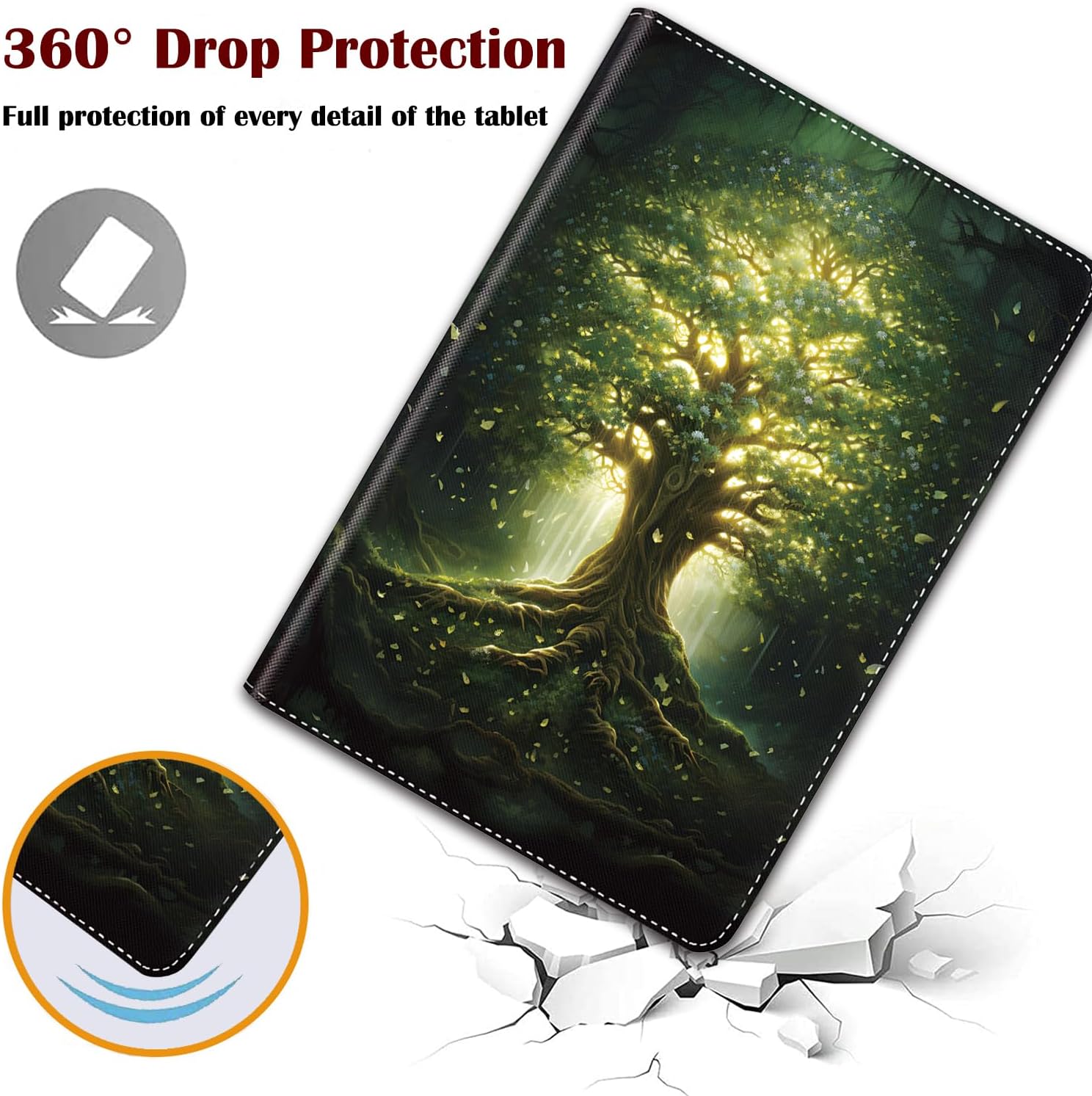 Case for iPad 10.2 9th / 8th / 7th Generation (2021/2020/2019 Model) 10.2 Inch, iPad Air 3 Case/10.5 Inch Pro, Multi-Angle Viewing and Automatic Wake Up/Sleep Smart Case, Majestic Tree image 5