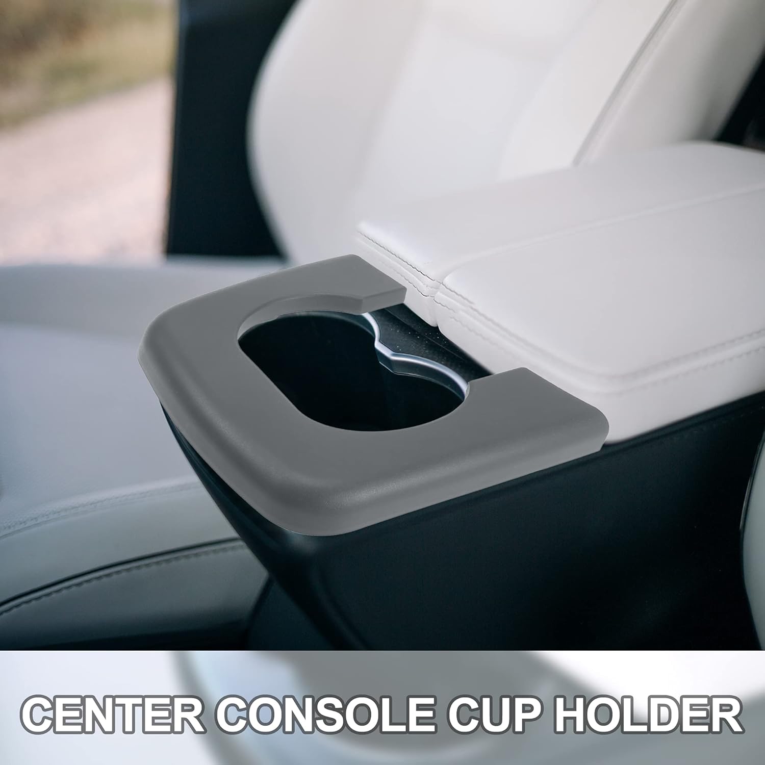 X AUTOHAUX Car Center Console Cup Holder Pad Replacement Fit for Ford F150 1993-2003 Bench Seat Center Console Cupholder Armrest Pad Gray