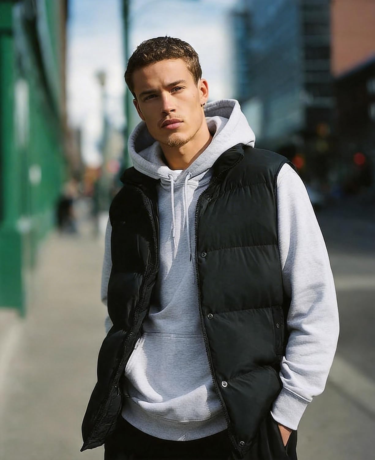 Men's Fleece Pullover Hoodie Soft Hooded Sweatshirts Casual Long Sleeve Drawstring Athletic Hoodies Kangaroo Pocket