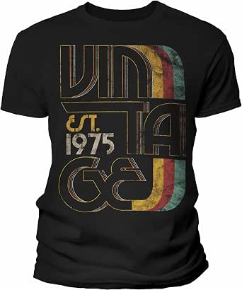 50th Birthday Shirt For Men - Est. 1975 Retro Gift, Personalized Custom T-Shirt